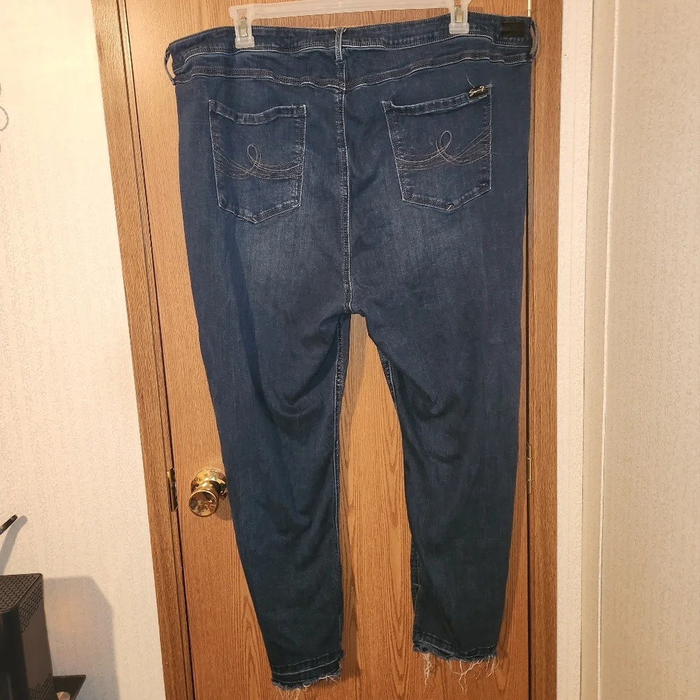 Seven7 Distressed and Frayed Cropped Skinny Jeans Size 24W - Picture 9 of 11